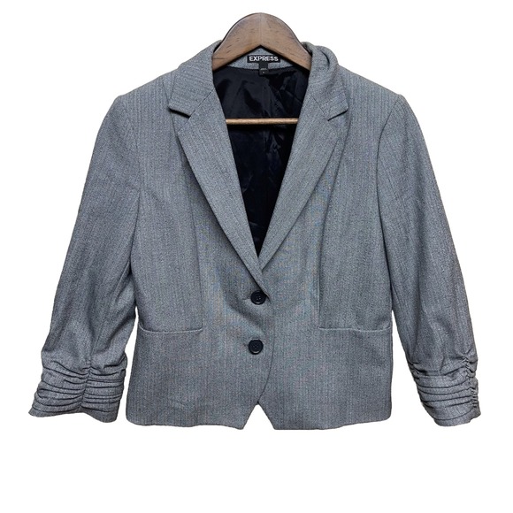 Express Jackets & Blazers - EXPRESS Women's Dress Blazer Women's  Sz 6 Button Suit Top‎ Gray RN#55285